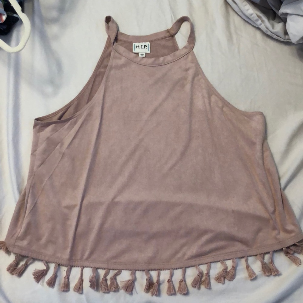 Muave colored ruffled crop top